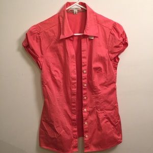 Banana Republic Pink Short Sleeve Button Up Shirt